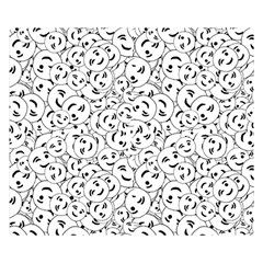 Winking Emoticon Sketchy Drawing Motif Random Pattern Premium Plush Fleece Blanket (small) by dflcprintsclothing
