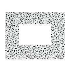 Winking Emoticon Sketchy Drawing Motif Random Pattern White Tabletop Photo Frame 4 x6  by dflcprintsclothing