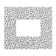 Winking Emoticon Sketchy Drawing Motif Random Pattern White Wall Photo Frame 5  X 7  by dflcprintsclothing