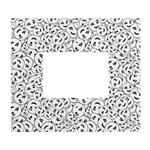 Winking Emoticon Sketchy Drawing Motif Random Pattern White Wall Photo Frame 5  x 7  Front