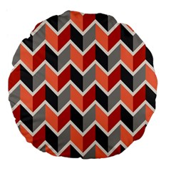 Colorful Zigzag Pattern Wallpaper Free Vector Large 18  Premium Flano Round Cushions by artworkshop