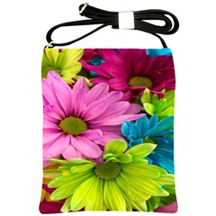 Flowers Wallpaper Shoulder Sling Bag by artworkshop