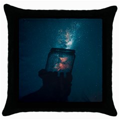 Swimming  Throw Pillow Case (black) by artworkshop