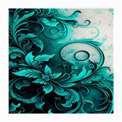 Turquoise Flower Background Medium Glasses Cloth