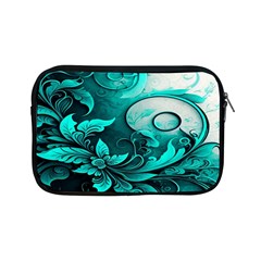 Turquoise Flower Background Apple Ipad Mini Zipper Cases by artworkshop