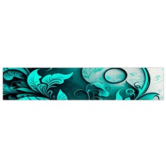 Turquoise Flower Background Small Premium Plush Fleece Scarf