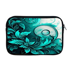 Turquoise Flower Background Apple Macbook Pro 17  Zipper Case by artworkshop