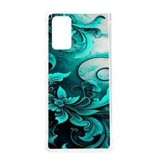 Turquoise Flower Background Samsung Galaxy Note 20 TPU UV Case