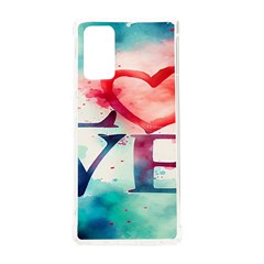 Valentines Day Heart Watercolor Background Samsung Galaxy Note 20 Tpu Uv Case by artworkshop