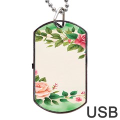 Watercolor Flower Dog Tag Usb Flash (one Side) by artworkshop