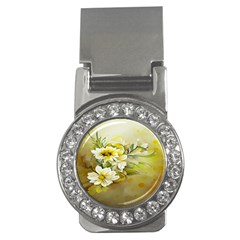 Watercolor Yellow And-white Flower Background Money Clips (cz)  by artworkshop