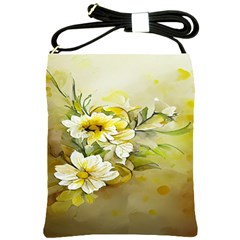 Watercolor Yellow And-white Flower Background Shoulder Sling Bag by artworkshop