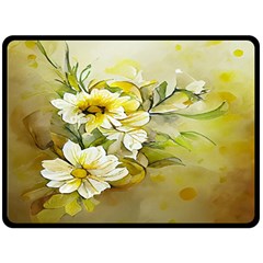 Watercolor Yellow And-white Flower Background Fleece Blanket (large)