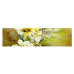 Watercolor Yellow And-white Flower Background Oblong Satin Scarf (16  X 60 ) by artworkshop