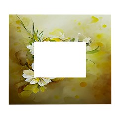 Watercolor Yellow And-white Flower Background White Wall Photo Frame 5  X 7  by artworkshop