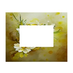 Watercolor Yellow And-white Flower Background White Tabletop Photo Frame 4 x6  by artworkshop