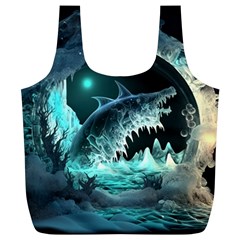 Sculpture Dinosaur Shark Frozen Winter Fantasy Full Print Recycle Bag (xl)