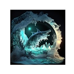 Sculpture Dinosaur Shark Frozen Winter Fantasy Square Satin Scarf (30  X 30 )