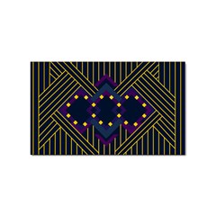 Line Square Pattern Violet Blue Yellow Design Sticker Rectangular (10 Pack) by Ravend