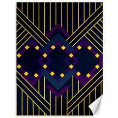 Line Square Pattern Violet Blue Yellow Design Canvas 36  X 48 