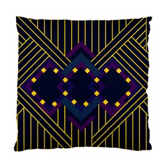 Line Square Pattern Violet Blue Yellow Design Standard Cushion Case (one Side)