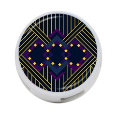 Line Square Pattern Violet Blue Yellow Design 4-port Usb Hub (one Side)