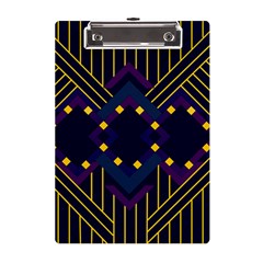 Line Square Pattern Violet Blue Yellow Design A5 Acrylic Clipboard by Ravend