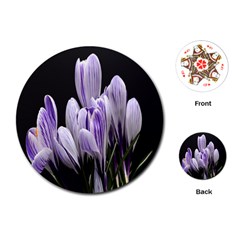 Crocus Flowers Purple Flowers Spring Nature Playing Cards Single Design (round)