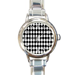 Fabric Pattern Seamless Pattern Vintage Thai Pattern Round Italian Charm Watch