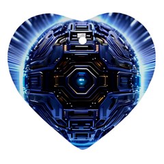 Ai Generated Digital Technology Computer Internet Heart Ornament (two Sides) by Ravend
