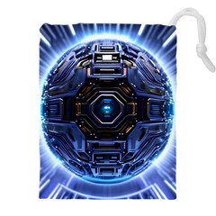 Ai Generated Digital Technology Computer Internet Drawstring Pouch (4xl) by Ravend