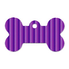 Purple Textile Vibrant Decor 3d Dog Tag Bone (two Sides)