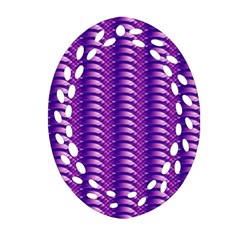 Purple Textile Vibrant Decor 3d Oval Filigree Ornament (two Sides)