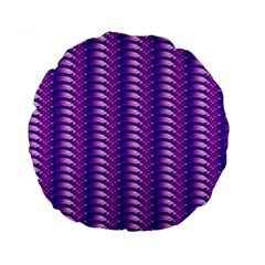 Purple Textile Vibrant Decor 3d Standard 15  Premium Round Cushions