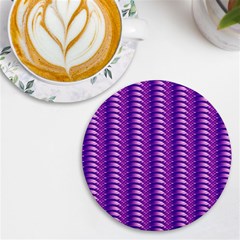 Purple Textile Vibrant Decor 3d Uv Print Round Tile Coaster by Ravend