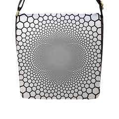 Hexagon Honeycombs Pattern Structure Abstract Flap Closure Messenger Bag (l) by Ravend