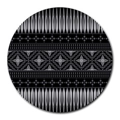 Abstract Art Artistic Backdrop Black Brush Card Round Mousepad