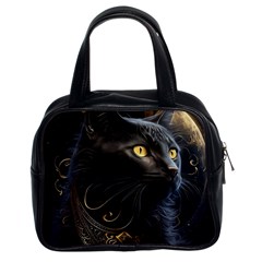 Ai Generated Cat Moon Feline Cute Classic Handbag (two Sides) by Ravend