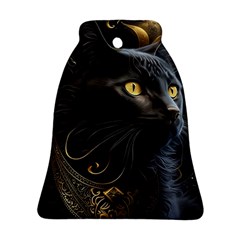 Ai Generated Cat Moon Feline Cute Bell Ornament (two Sides) by Ravend