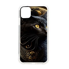 Ai Generated Cat Moon Feline Cute Iphone 11 Tpu Uv Print Case by Ravend