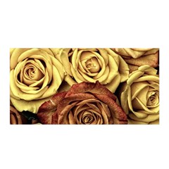 Flowers Roses Plant Bloom Blossom Satin Wrap 35  X 70 