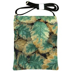 Colored Close Up Plants Leaves Pattern Shoulder Sling Bag by dflcprintsclothing