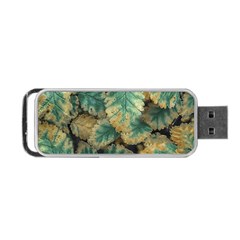 Colored Close Up Plants Leaves Pattern Portable Usb Flash (one Side) by dflcprintsclothing