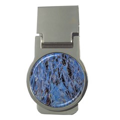 Blue Abstract Texture Print Money Clips (round)  by dflcprintsclothing