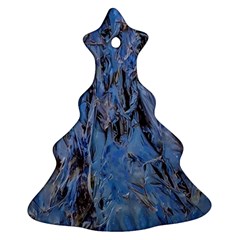 Blue Abstract Texture Print Christmas Tree Ornament (two Sides) by dflcprintsclothing