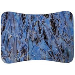 Blue Abstract Texture Print Velour Seat Head Rest Cushion by dflcprintsclothing