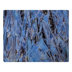 Blue Abstract Texture Print One Side Premium Plush Fleece Blanket (large)