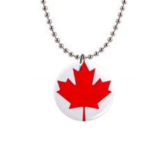 Canada Flag Canadian Flag View 1  Button Necklace by Ravend
