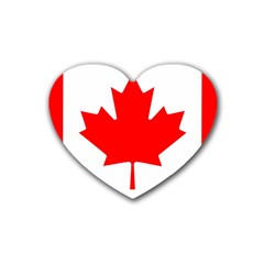 Canada Flag Canadian Flag View Rubber Heart Coaster (4 Pack) by Ravend