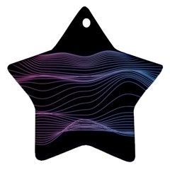 Abstract Wave Digital Design Space Energy Fractal Star Ornament (two Sides) by Ravend